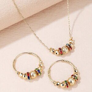 Beautiful Beaded Earrings and Pendant Set
